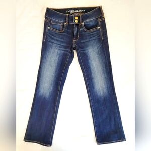 American Eagle Outfitters Womens Blue SuperStretch Artist Cropped Capri Denim